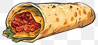 PNG Burrito food white background freshness. 