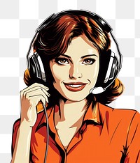 PNG  Call center headphones portrait headset. AI generated Image by rawpixel.