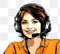 PNG  Call center headphones portrait headset. AI generated Image by rawpixel.