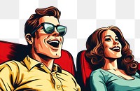 PNG  Cinema laughing glasses comics. AI generated Image by rawpixel.