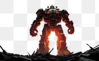 PNG  Giant robot comics architecture screenshot. AI generated Image by rawpixel.