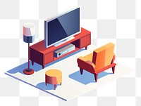 PNG Simple modern tv isolated television furniture computer. AI generated Image by rawpixel.