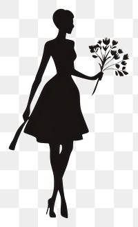 PNG Sillouette bouquet silhouette adult backlighting. AI generated Image by rawpixel.