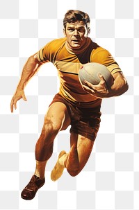 PNG A rugby player holding a trophy football sports adult. AI generated Image by rawpixel.