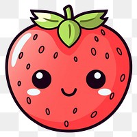 PNG Kawaii strawberry simple big lines vector fruit plant food. AI generated Image by rawpixel.