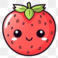 PNG Kawaii strawberry simple big lines vector fruit plant food. 