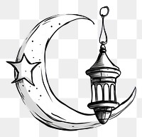 PNG Crescent drawing sketch moon. AI generated Image by rawpixel.