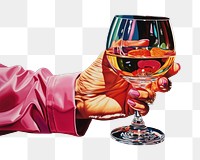 PNG A hand holding a Wine wine glass drink. AI generated Image by rawpixel.
