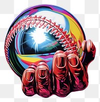 PNG A hand holding a baseball sports art graphics. AI generated Image by rawpixel.