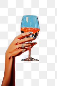 PNG A hand holding a small Champagne champagne drink glass