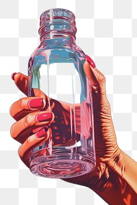 PNG A water bottle hand refreshment container. AI generated Image by rawpixel.