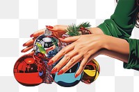 PNG A hand holding a newyear presents art adult accessories. AI generated Image by rawpixel.