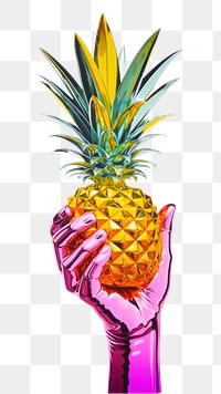 PNG A hand holding a tulip pineapple produce plant. AI generated Image by rawpixel.
