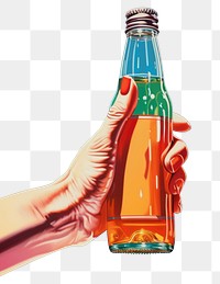 PNG A beer bottle holding hand refreshment. AI generated Image by rawpixel.