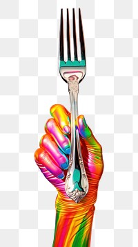 PNG A fork holding hand silverware. AI generated Image by rawpixel.