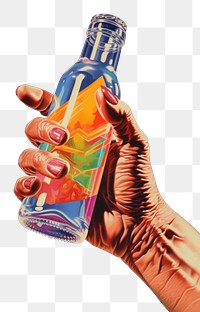 PNG A hand holding a beer bottle adult refreshment container. AI generated Image by rawpixel.