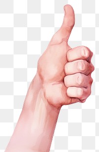 PNG A woman hand with thumb ups finger white background gesturing. AI generated Image by rawpixel.