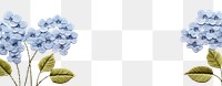 PNG Upper frame border with little hydrangea pattern flower nature. AI generated Image by rawpixel.