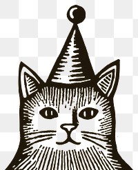 PNG Cat wearing party hat mammal animal pet. AI generated Image by rawpixel.