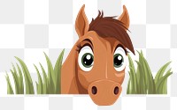 PNG Horse cartoon peeking animal. AI generated Image by rawpixel.