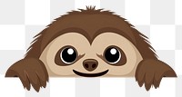 PNG Sloth peeking cartoon mammal. AI generated Image by rawpixel.