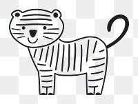 PNG Minimal illustration of tiger drawing animal mammal. AI generated Image by rawpixel.