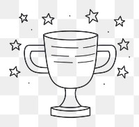 PNG Minimal illustration of trophy with stars drawing sketch glass. AI generated Image by rawpixel.