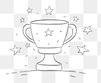 Minimal illustration of trophy with stars drawing sketch symbol. AI generated Image by rawpixel.