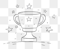 PNG Minimal illustration of trophy with stars drawing sketch symbol. AI generated Image by rawpixel.