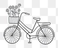 Minimal illustration of a bicycle with flower basket vehicle drawing sketch. AI generated Image by rawpixel.