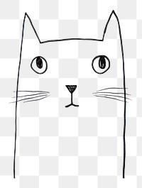 PNG Minimal illustration of a cat drawing sketch animal. AI generated Image by rawpixel.