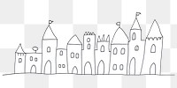 Minimal illustration of castel drawing sketch architecture. AI generated Image by rawpixel.