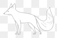 Minimal illustration of fox drawing sketch animal. AI generated Image by rawpixel.