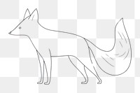 PNG Minimal illustration of fox drawing sketch animal. AI generated Image by rawpixel.