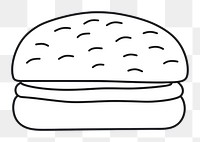 Minimal illustration of hamburger drawing sketch food. AI generated Image by rawpixel.