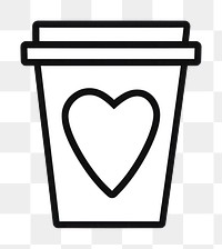 Minimal illustration of latte coffee cup drawing line refreshment. AI generated Image by rawpixel.