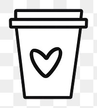 Minimal illustration of latte coffee cup symbol line refreshment. AI generated Image by rawpixel.