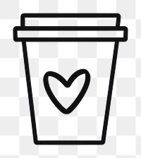 PNG Minimal illustration of latte coffee cup symbol line refreshment. AI generated Image by rawpixel.