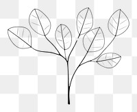 PNG Minimal illustration of leaves branch drawing sketch plant. AI generated Image by rawpixel.