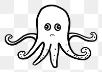 Minimal illustration of octopus drawing sketch doodle. AI generated Image by rawpixel.
