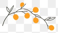 PNG Minimal illustration of orange branch plant fruit line. AI generated Image by rawpixel.