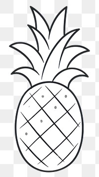 Minimal illustration of pineapple drawing sketch fruit. AI generated Image by rawpixel.