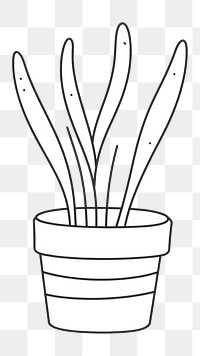Minimal illustration of plant pot drawing sketch line. AI generated Image by rawpixel.