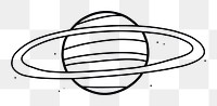 PNG Minimal illustration of saturn drawing sketch line. AI generated Image by rawpixel.