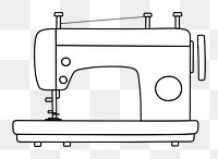 Minimal illustration of sewing machine drawing sketch line. 