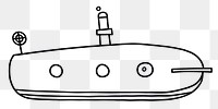 PNG Minimal illustration of submarine vehicle drawing sketch. AI generated Image by rawpixel.