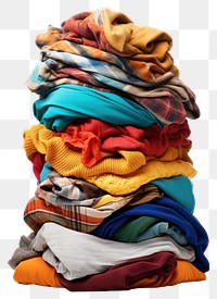 PNG A Stack of colorful clothes laundry clothing white background