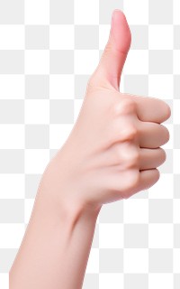 PNG A woman hand with thumb ups finger nail white background. AI generated Image by rawpixel.