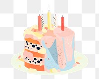 PNG Birthday cake dessert cartoon icing. AI generated Image by rawpixel.