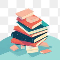 PNG Book stack publication cartoon intelligence. AI generated Image by rawpixel.